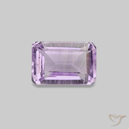 Améthyste violet naturelle taille émeraude, 0,63 ct, VS-SI