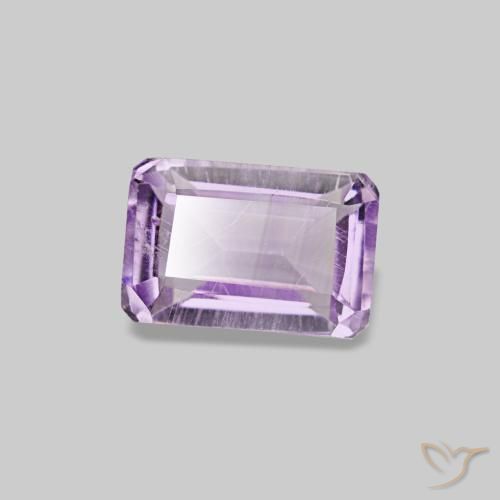 Améthyste violet naturelle taille émeraude, 0,63 ct, VS-SI