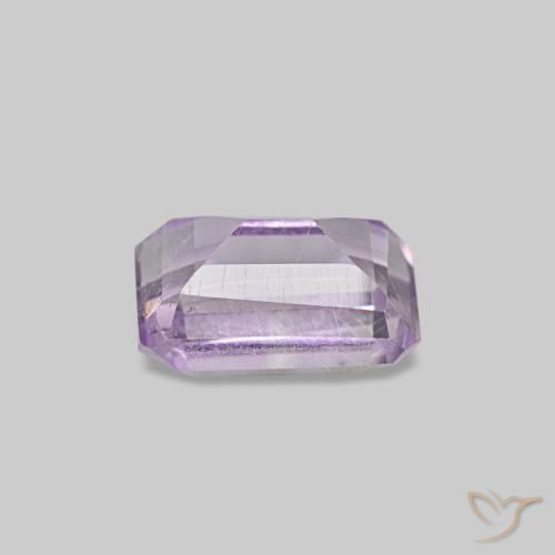Améthyste violet naturelle taille émeraude, 0,63 ct, VS-SI