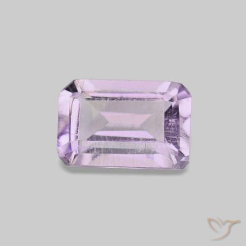Améthyste violet de 0,51 ct, taille émeraude, VS