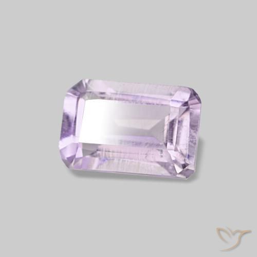 Améthyste violet naturelle taille émeraude, 0,51 ct, VS