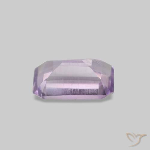 Améthyste violet naturelle taille émeraude, 0,51 ct, VS