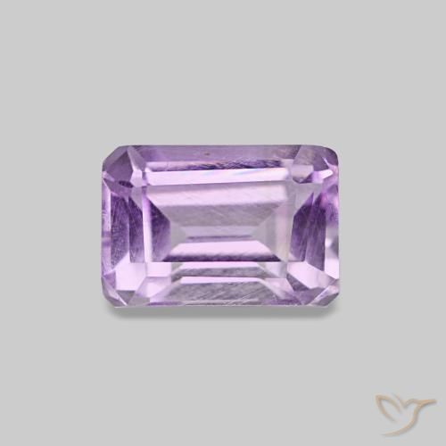 Améthyste violet rosé clair naturelle taille émeraude, 0,67 ct, VS