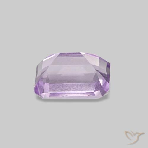 Améthyste violet rosé clair naturelle taille émeraude, 0,67 ct, VS