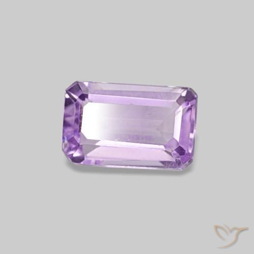 Améthyste violet naturelle taille émeraude, 0,32 ct, VS