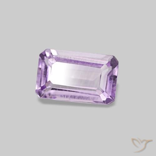Améthyste violet naturelle taille émeraude, 0,28 ct, VS-SI