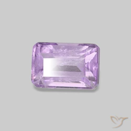 Améthyste violet naturelle taille émeraude, 0,62 ct, VS-SI