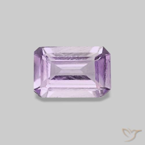 Améthyste violet moyen naturelle taille émeraude, 0,44 ct, VS-SI