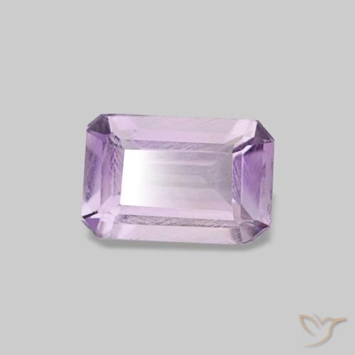 Améthyste violet moyen naturelle taille émeraude, 0,44 ct, VS-SI