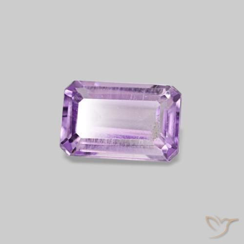 Améthyste violet naturelle taille émeraude, 0,33 ct, VS-SI