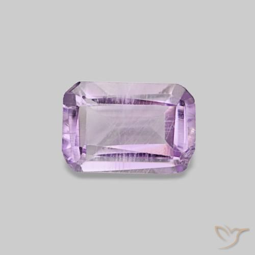 Améthyste violet naturelle taille émeraude, 0,44 ct, SI