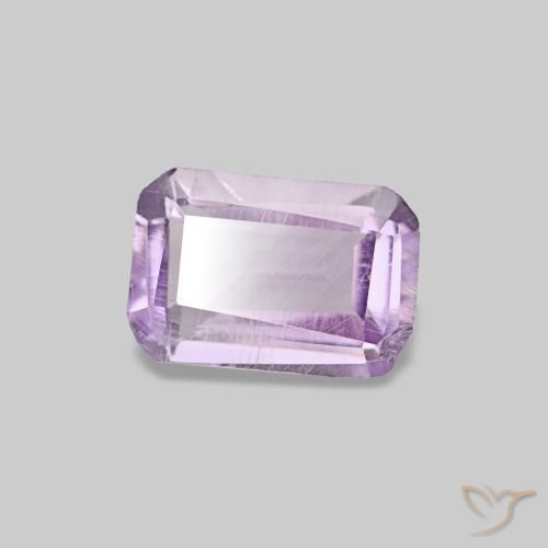 Améthyste violet naturelle taille émeraude, 0,44 ct, SI