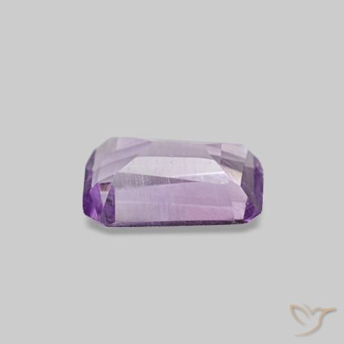 Améthyste violet naturelle taille émeraude, 0,44 ct, SI