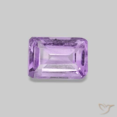 Améthyste violet de 0,52 ct, taille émeraude, VS-SI