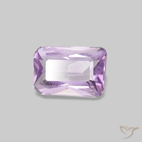 Améthyste violet naturelle taille émeraude, 0,42 ct, VS