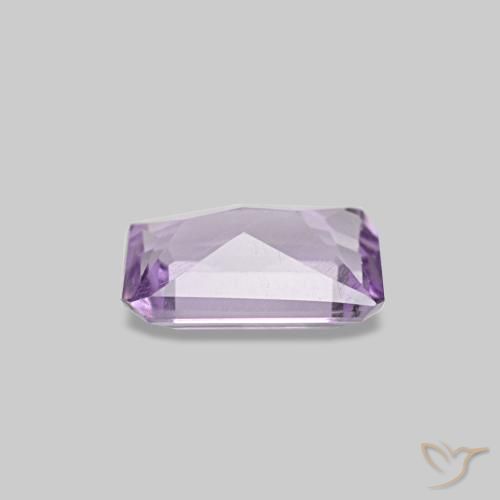 Améthyste violet naturelle taille émeraude, 0,42 ct, VS