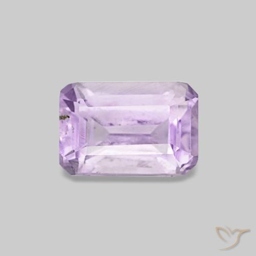 Améthyste violet naturelle taille émeraude, 0,60 ct, VS-SI