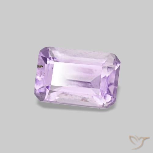 Améthyste violet naturelle taille émeraude, 0,60 ct, VS-SI