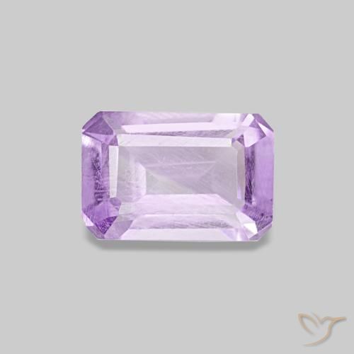 Améthyste violet rosé clair naturelle taille émeraude, 0,52 ct, VS-SI