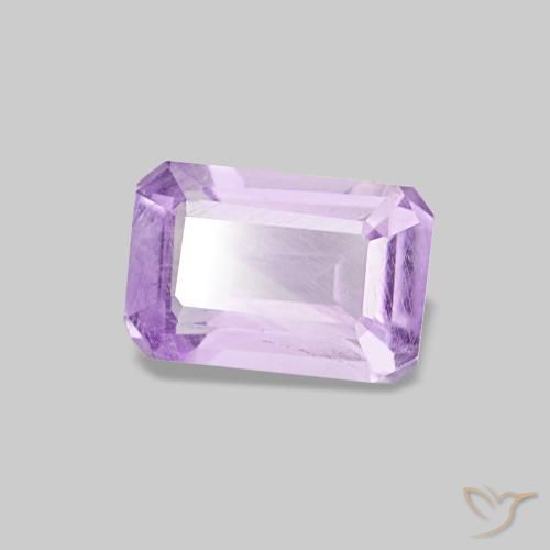Améthyste violet rosé clair naturelle taille émeraude, 0,52 ct, VS-SI