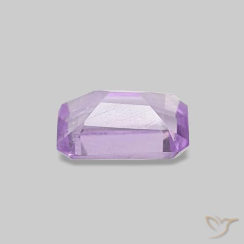 Améthyste violet rosé clair naturelle taille émeraude, 0,52 ct, VS-SI