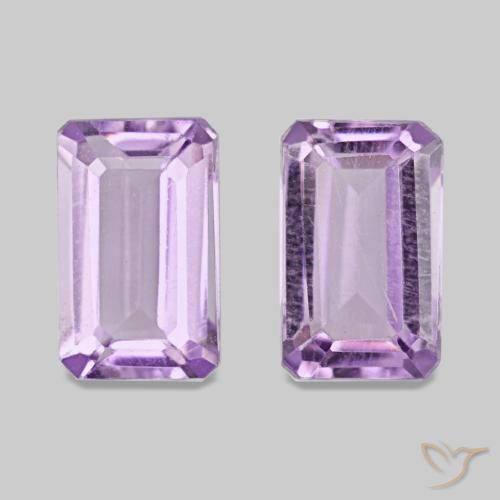 Achetez naturel 0,60ct violet rosâtre améthyste gems, taille émeraude, en provenance brésil chez gemselect. en stock, livraison internationale!