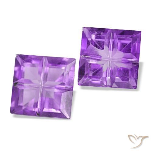 Améthyste Violet vif naturelle Carré, 1.12 ct, VS