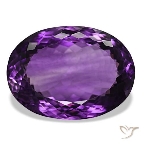 50.90ct Violet rougeâtre Améthyste, Ovale, IF