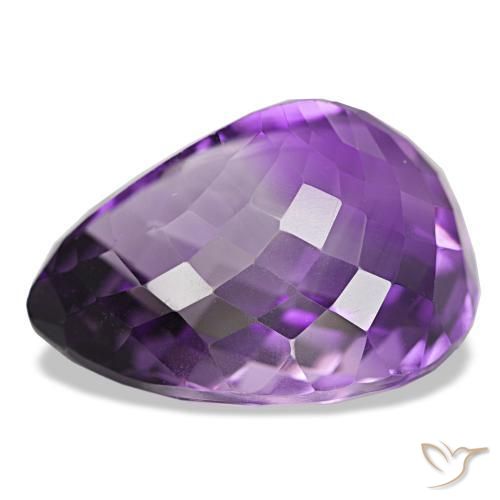 Améthyste Violet moyen naturelle En forme de poire, 39.01 ct, VVS-VS