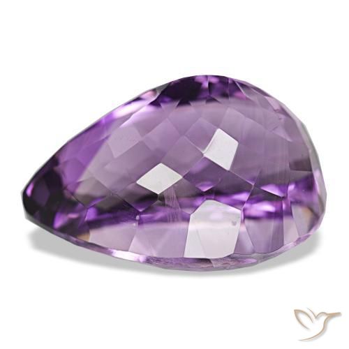 Améthyste Violet moyen naturelle En forme de poire, 34.18 ct, VVS