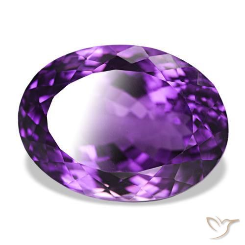 Améthyste Violet vif naturelle Coupe ovale, 36.78 ct, VVS