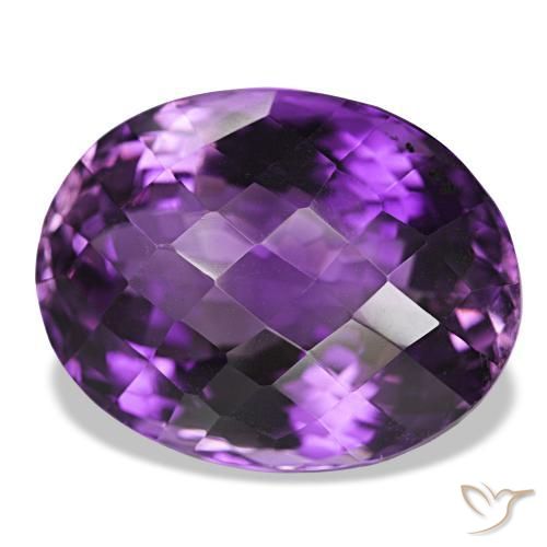 Améthyste Violet foncé naturelle Coupe ovale, 34.20 ct, VVS-VS