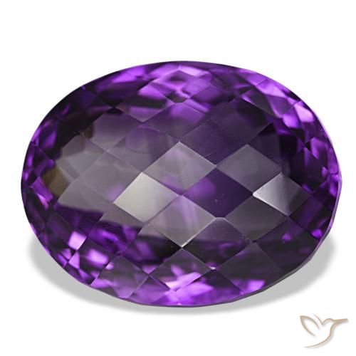 Améthyste Violet moyen naturelle Coupe ovale, 32.51 ct, IF