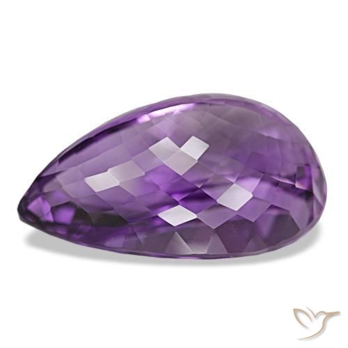 Améthyste Violet violacé naturelle En forme de poire, 47.41 ct, VVS