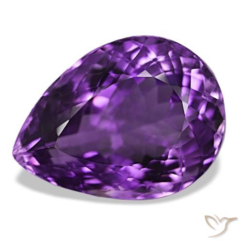 Améthyste Violet moyen naturelle En forme de poire, 30.80 ct, VVS
