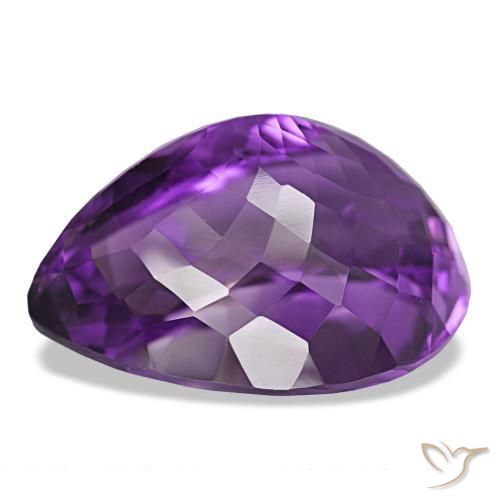 Améthyste Violet moyen naturelle En forme de poire, 30.80 ct, VVS