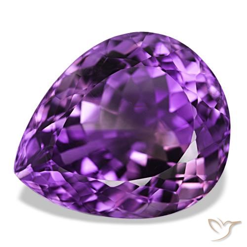 32.61ct Medium Dark-Violet Améthyste, En forme de poire, VVS