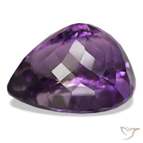 Améthyste Medium Dark-Violet naturelle En forme de poire, 32.61 ct, VVS