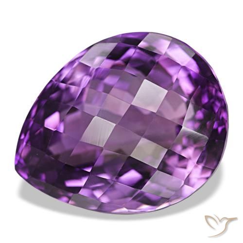 Améthyste Pourpre violacé profond naturelle En forme de poire, 34.04 ct, VVS
