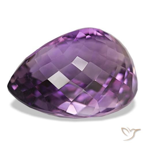 Améthyste Pourpre violacé profond naturelle En forme de poire, 34.04 ct, VVS