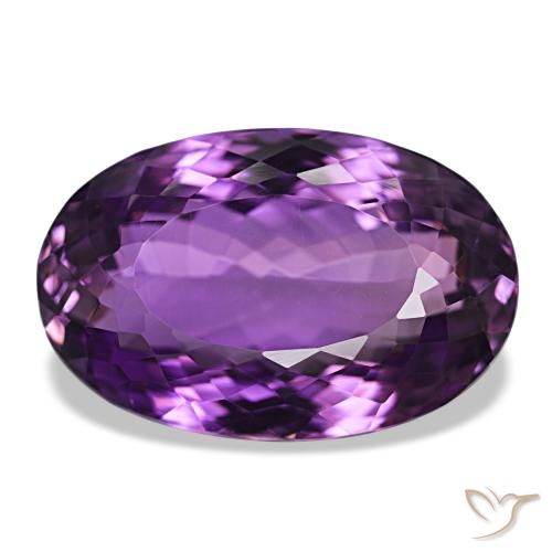 Améthyste violet moyen naturelle coupe ovale, 43,40 ct, VVS