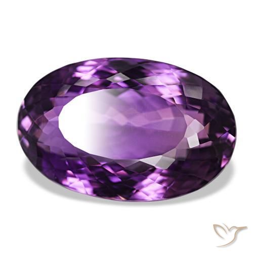 Améthyste violet moyen naturelle coupe ovale, 43,40 ct, VVS