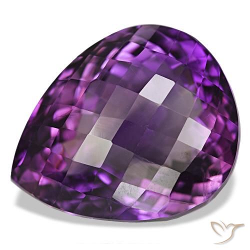 Améthyste Violet moyen naturelle En forme de poire, 44.74 ct, VVS