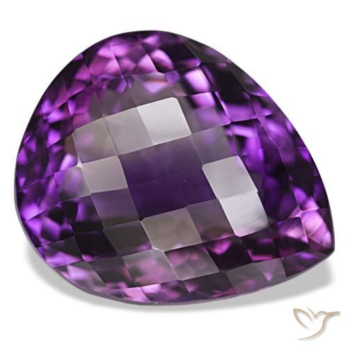 Améthyste Violet moyen naturelle En forme de poire, 44.74 ct, VVS