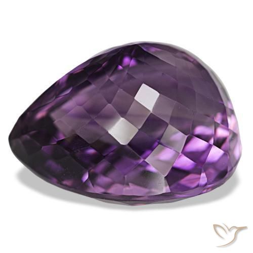 Améthyste Violet moyen naturelle En forme de poire, 44.74 ct, VVS