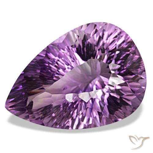 Améthyste Violet moyen naturelle En forme de poire, 63,67 ct, VS