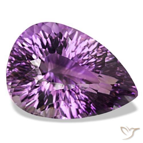 Améthyste Violet moyen naturelle En forme de poire, 63,67 ct, VS