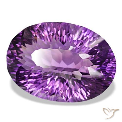 Améthyste violet violacé naturelle coupe ovale, 81,61 ct, VVS