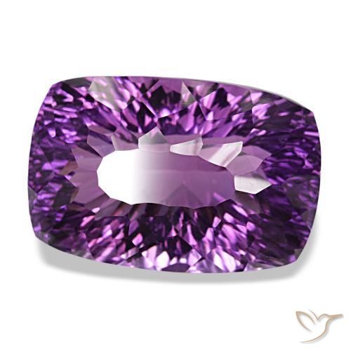 Améthyste violet naturelle coupe coussin, 53,04 ct, VVS