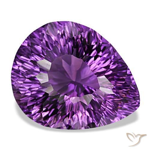 Améthyste violet rose vif naturelle en forme de poire, 51,65 ct, VVS